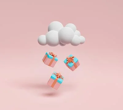 Gifts falling from a cloud Stock-Illustration