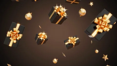 Gifts falling, video presentation of Black Friday and Christmas Stock Footage