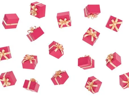 Gifts flying isolated 3d rendering Illustrazione stock