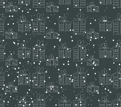 Gifts hand drawn seamless pattern Stock Illustration