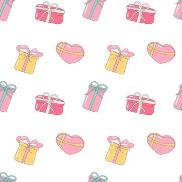 Gifts holiday set pattern packaging color surprise Illustrazione stock