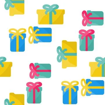 Gifts holiday set pattern packaging bright color Stock Illustration