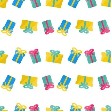 Gifts holiday set pattern packaging bright color Illustrazione stock