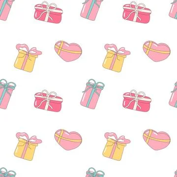 Gifts holiday set pattern packaging color surprise Stock Illustration