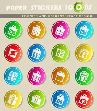 Gifts icon set Stock Illustration