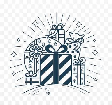 Gifts, linear style Stock Illustration