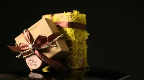 Gifts moving in circle Stock Footage 10572856