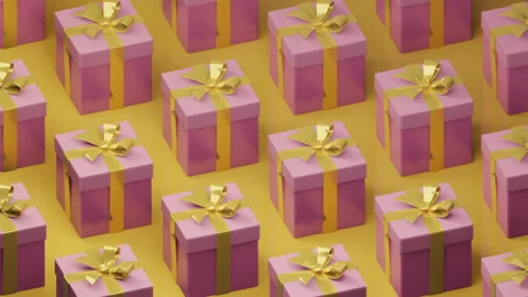 Gifts or present boxes rotation, spinning pattern animation Video stock 156032415