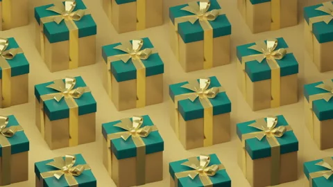 Gifts or present boxes rotation, spinning pattern animation 스톡 동영상 156032449