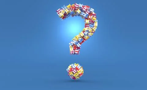 Gifts in question mark shape Illustrazione stock