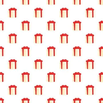 Gifts with red ribbon pattern on white background Ilustración de archivo