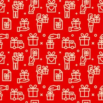 Gifts seamless pattern Stock Illustration