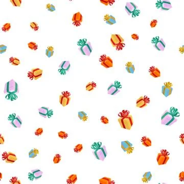 Gifts seamless pattern. present background. Holiday texture. New Year ornamen Stock Illustration