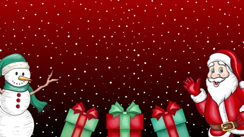 Gifts snow fall frame red Video stock 257795125