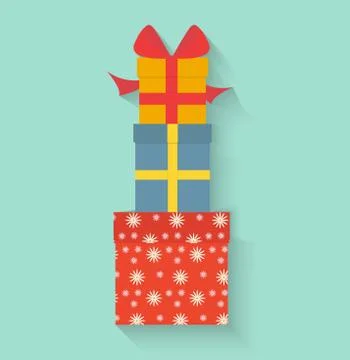 Gifts in style flat Stock Illustration