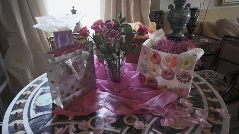 Gifts on a table Stock Footage 82538529