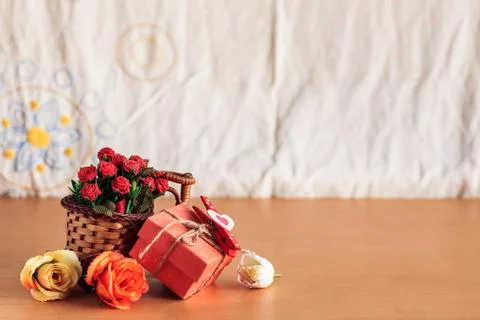 Gifts on the table.. Stock Photos
