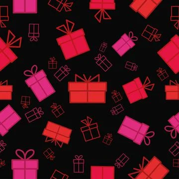 Gifts vector festive seamless pattern Illustrazione stock