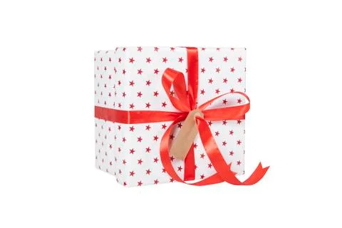 Giftwrapped present isolated Stock Photos
