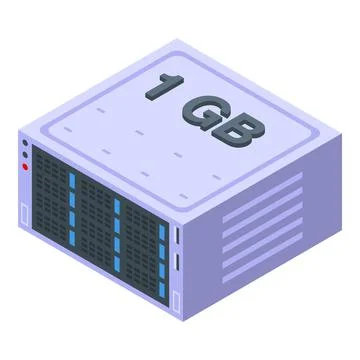 Gigabyte data computer icon isometric vector. Sd storage Illustrazione stock