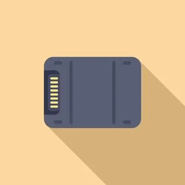 Gigabyte data icon flat vector. Big disk device Stock Illustration