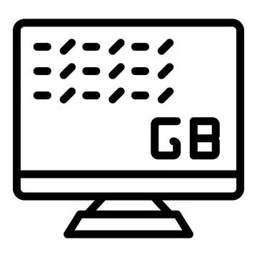 Gigabyte data icon outline vector. Mobile memory Stock Illustration