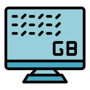 Gigabyte data icon vector flat Stock Illustration