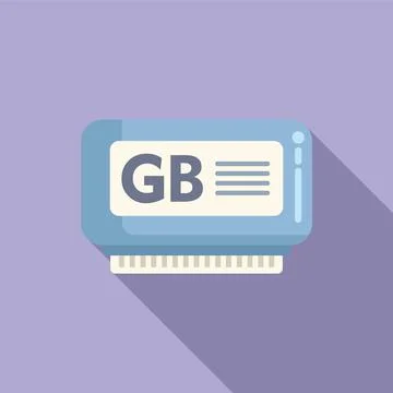 Gigabyte data memory icon flat vector. Machine device Stock Illustration
