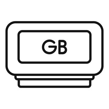 Gigabyte data memory icon outline vector. Machine device Stock Illustration