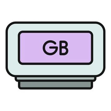Gigabyte gb data storage unit symbol icon Illustrazione stock