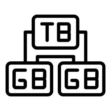 Gigabyte memory icon outline vector. Data camera 스톡 일러스트