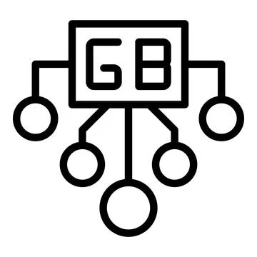 Gigabyte scheme icon outline vector. Data memory Stock Illustration