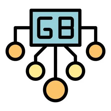 Gigabyte scheme icon vector flat 스톡 일러스트