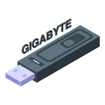 Gigabyte usb flash icon isometric vector. Sd data Illustrazione stock