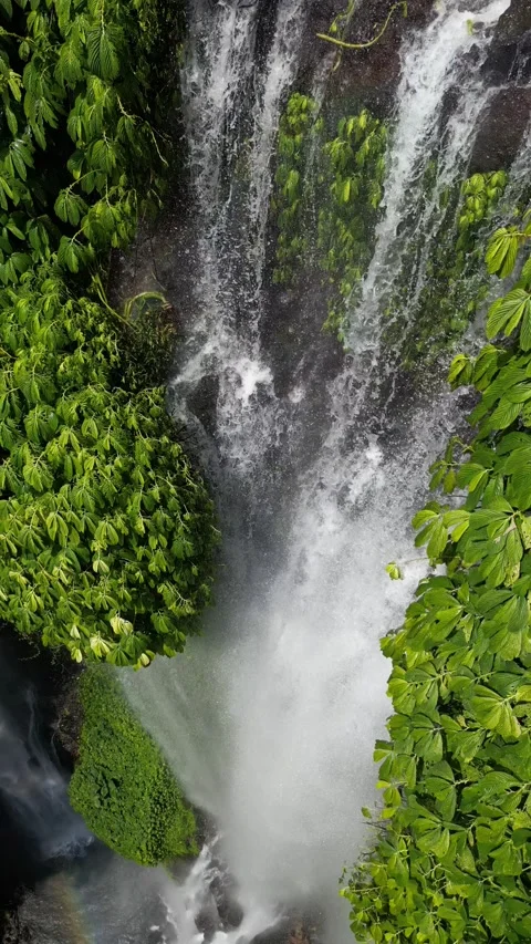 Gigantic Waterfall in a Vertical Video Stock Footage 250020022