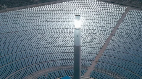 Gigawatt Photovoltaic Array Desert Sunset Vídeos de archivo 334044531