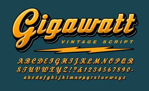 Gigawatt Vintage Script Stock Illustration