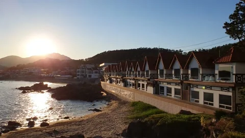 Gijang Beach at sunset2 Stock Footage 145711964