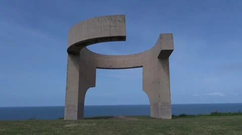 Gijon monument Front 60 Stock Footage 21224530