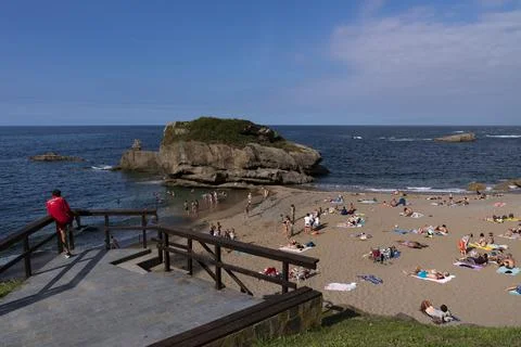 GIJON, SPAIN - Oct 07, 2021: Asturias Summer Playa de Estano Stock Photos