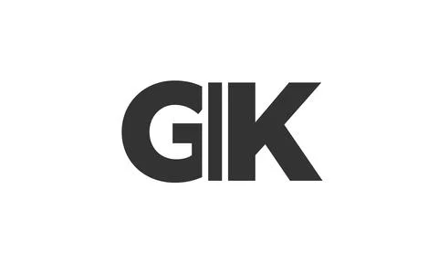 GIK logo design template with strong and modern bold text. Initial based ve.. Stock Illustration