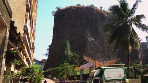 Gilbert Hill Basalt Rock Formation in Mumbai India Stock-Footage 333819204