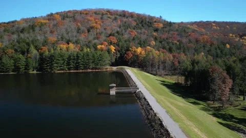 Gilbert Reservoir an Autumn Flight Stock Footage 260097982