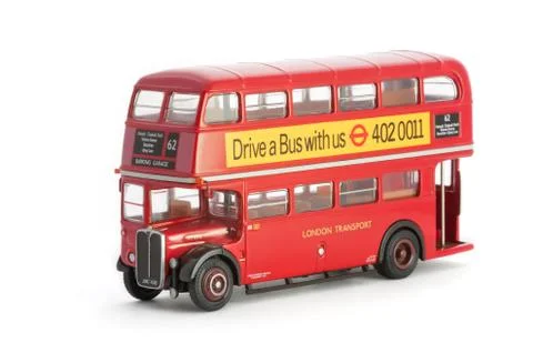 Gilbow 1:76 scale model of an AEC RT bus opertated by London Transport on Route  Stock Photos