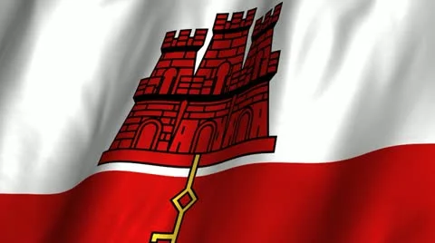 Gilbralter Waving Flag Stock Footage 12261560