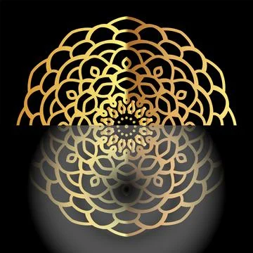 Gilded Eclipse Mandala Petal Layers for Premium Decorative Design Stock Illustration