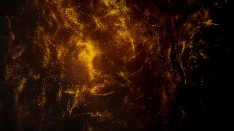 Gilded Elegance: Beautiful Patterns of Golden Particles in Motion Stock Footage 241359715