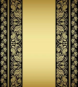 Gilded floral elements and patterns イラスト素材