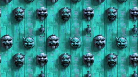 Gilded Knocker Vertical Motion Stock Footage 306461867