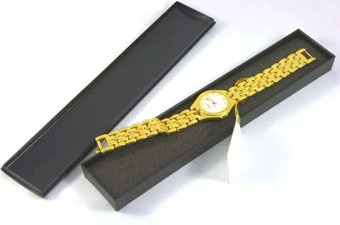 Gilded watch with wrap 스톡 사진